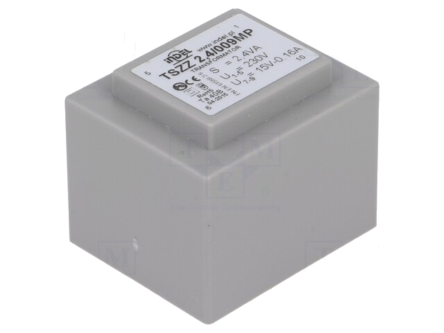 Transformator: ingegoten; 2,4VA; 230VAC; 15V; 160mA; PCB; IP00 Transformator: ingegoten; 2,4VA; 230VAC; 15V; 160mA; PCB; IP00
